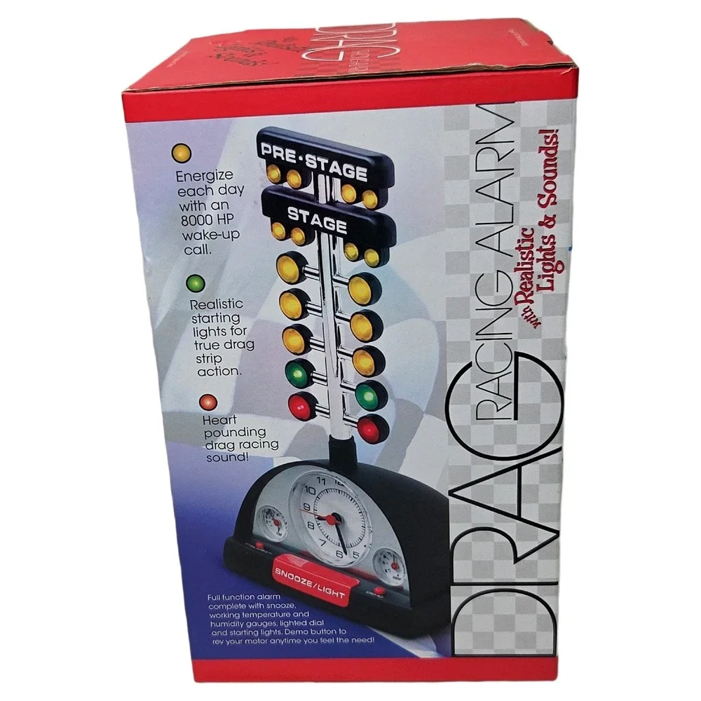 Mark Feldstein Drag Racing Christmas Tree Alarm Clock New Boxed Sound Lighted